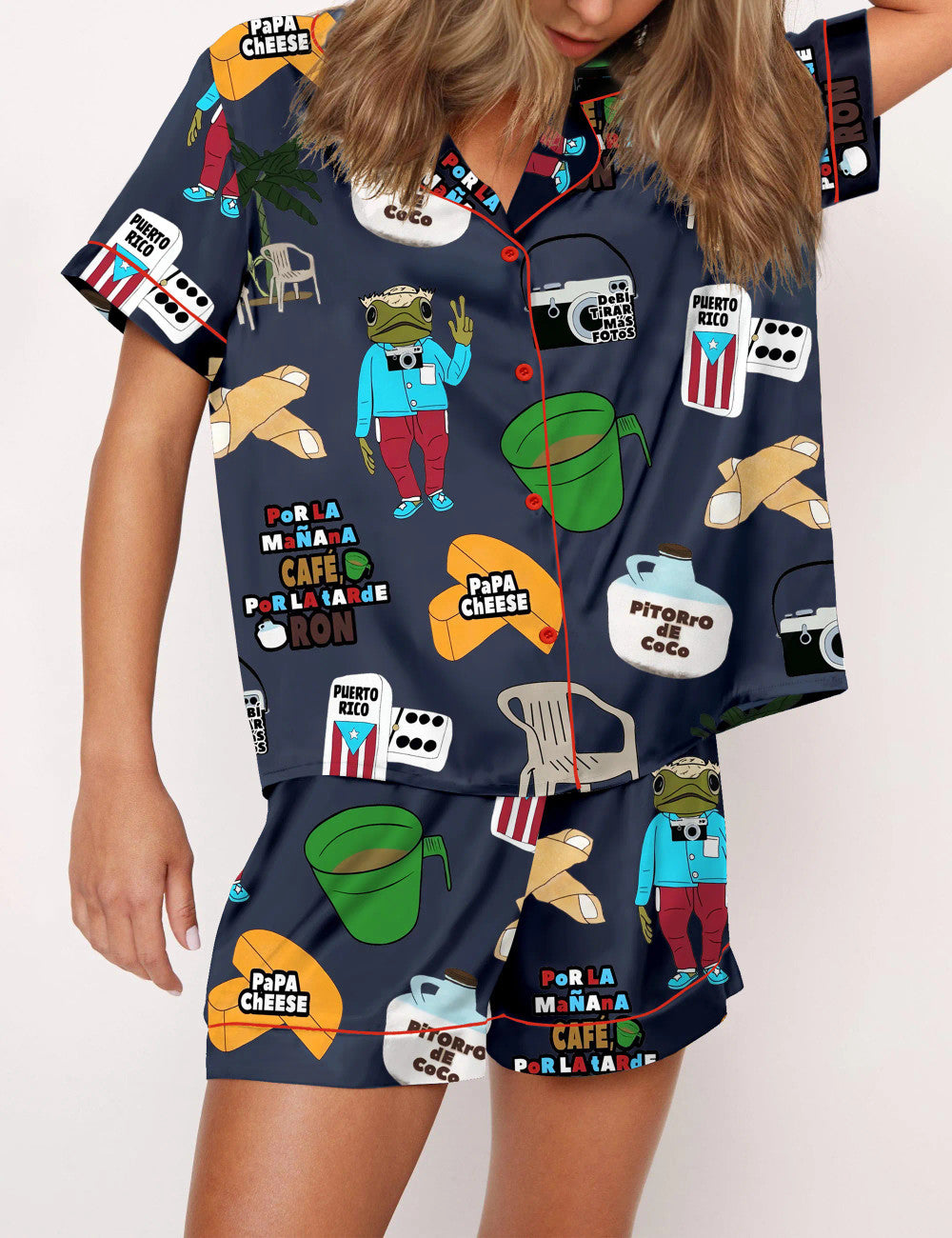 Baile Inolvidable Puerto Rico Satin Pajama Set For Women