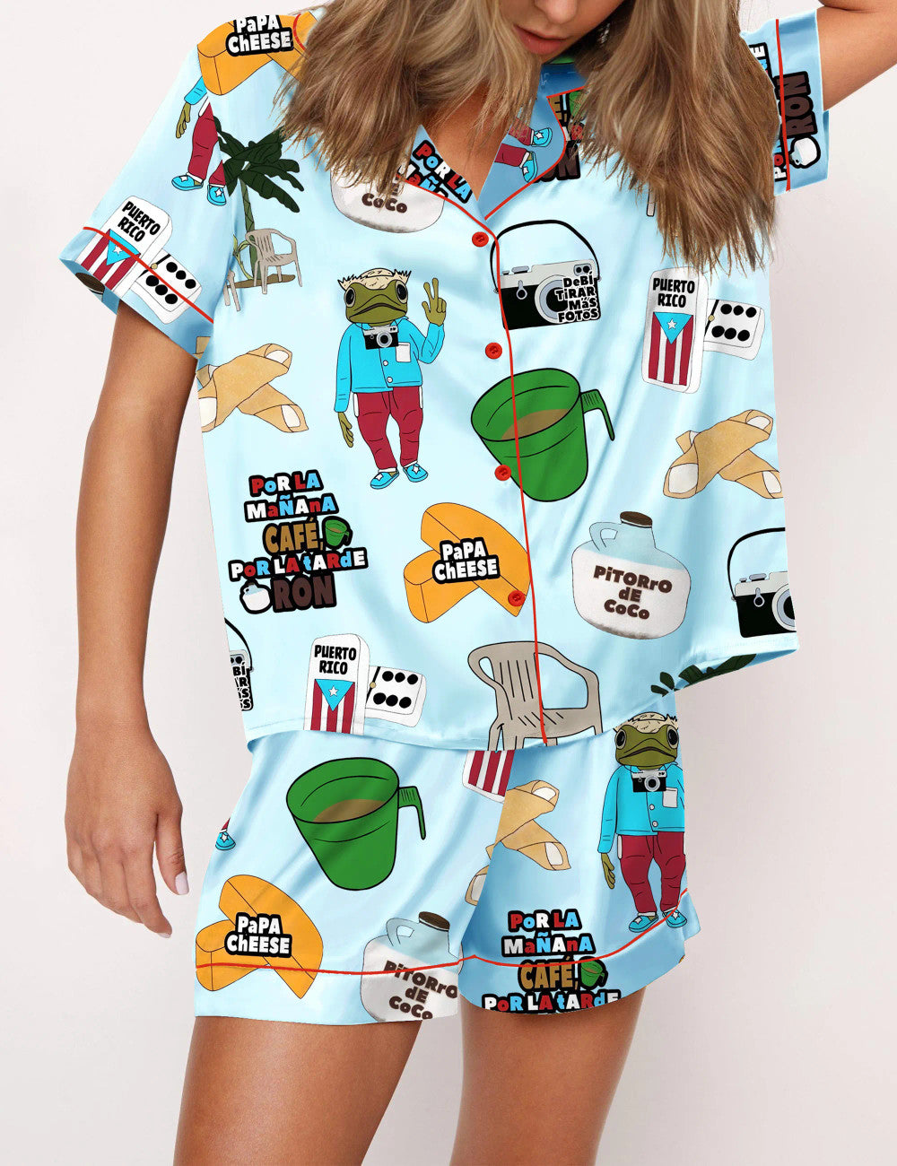 Baile Inolvidable Puerto Rico Satin Pajama Set For Women