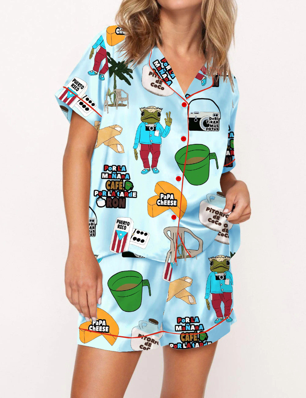 Baile Inolvidable Puerto Rico Satin Pajama Set For Women